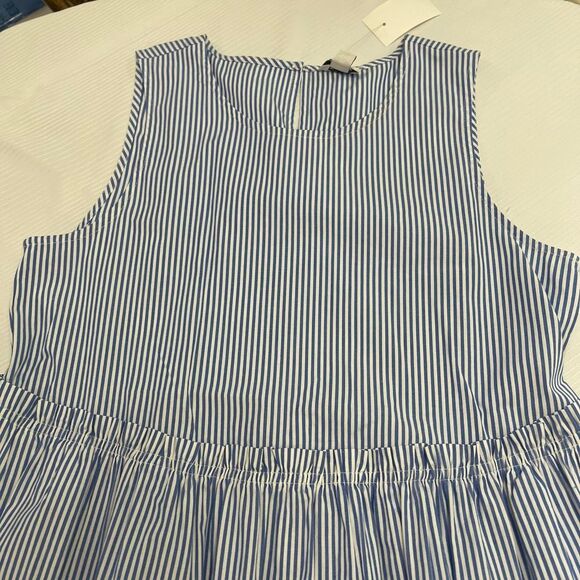 NWT J. Crew Women’s Blue White Stripe Tiered Maxi Dress Size 0 New - Picture 2 of 5